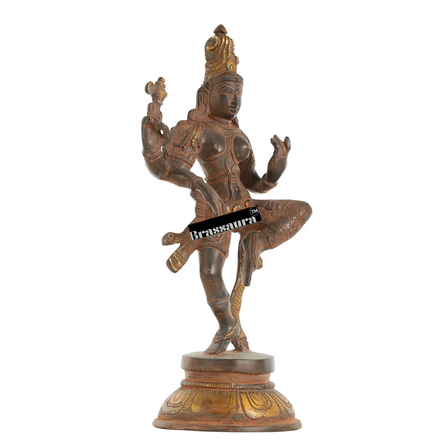 Brassaura™ Brass Shiva Idol – Height 12 Inches & Weight 3.25 Kgs | Spiritual Temple Statue