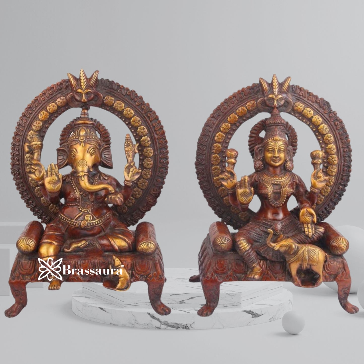 Brass Classic Lakshmi Ganesh Weight 16 Kg & Height 15 Inch