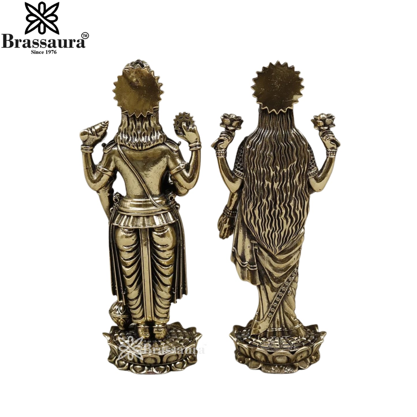 Brass Super fine Vishnu Laxmi Statue Weight .64 Kg And Height 7 Inch