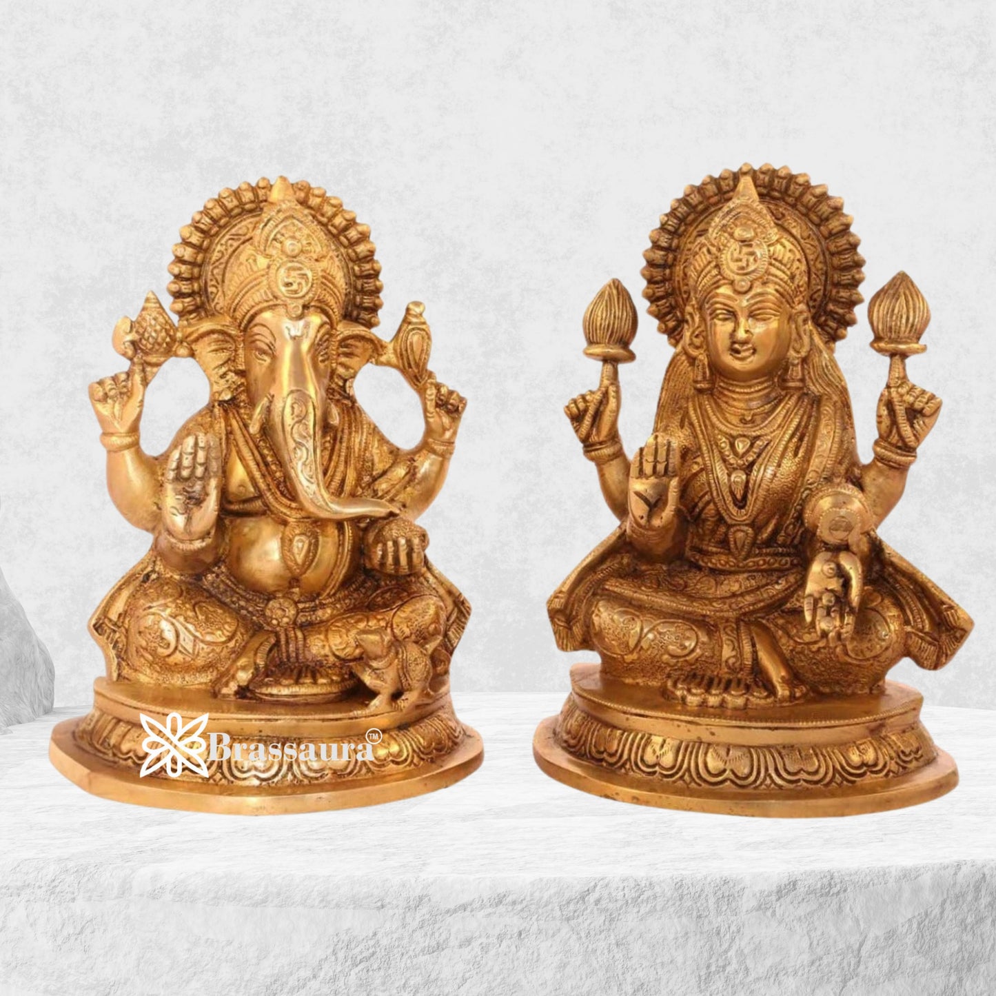 Brass Artistic Lakshmi Ganesh Weight 6 Kg & Height 8 Inch