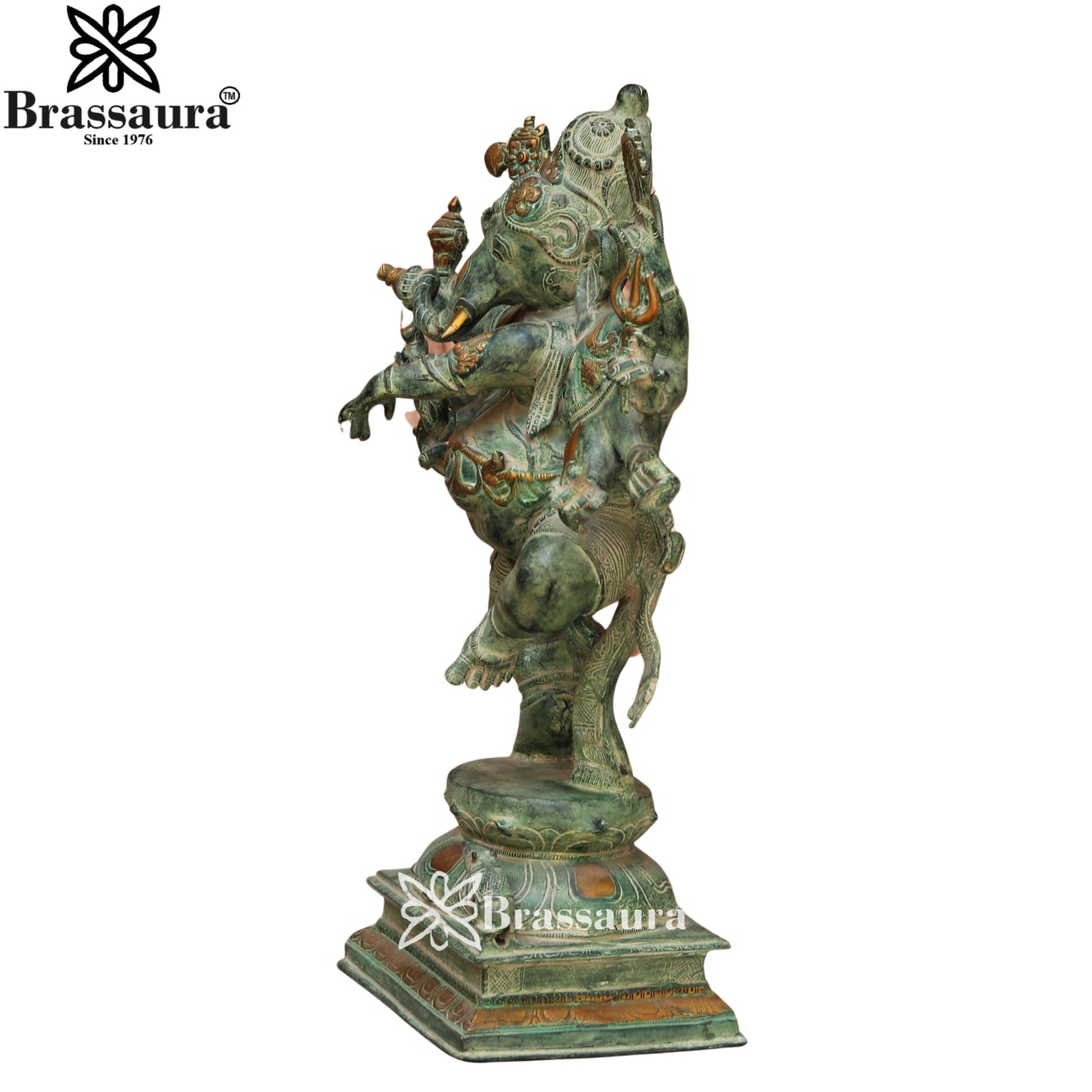 Brass Dancing Ganesha Weight 24 Kg & Height 26 Inch