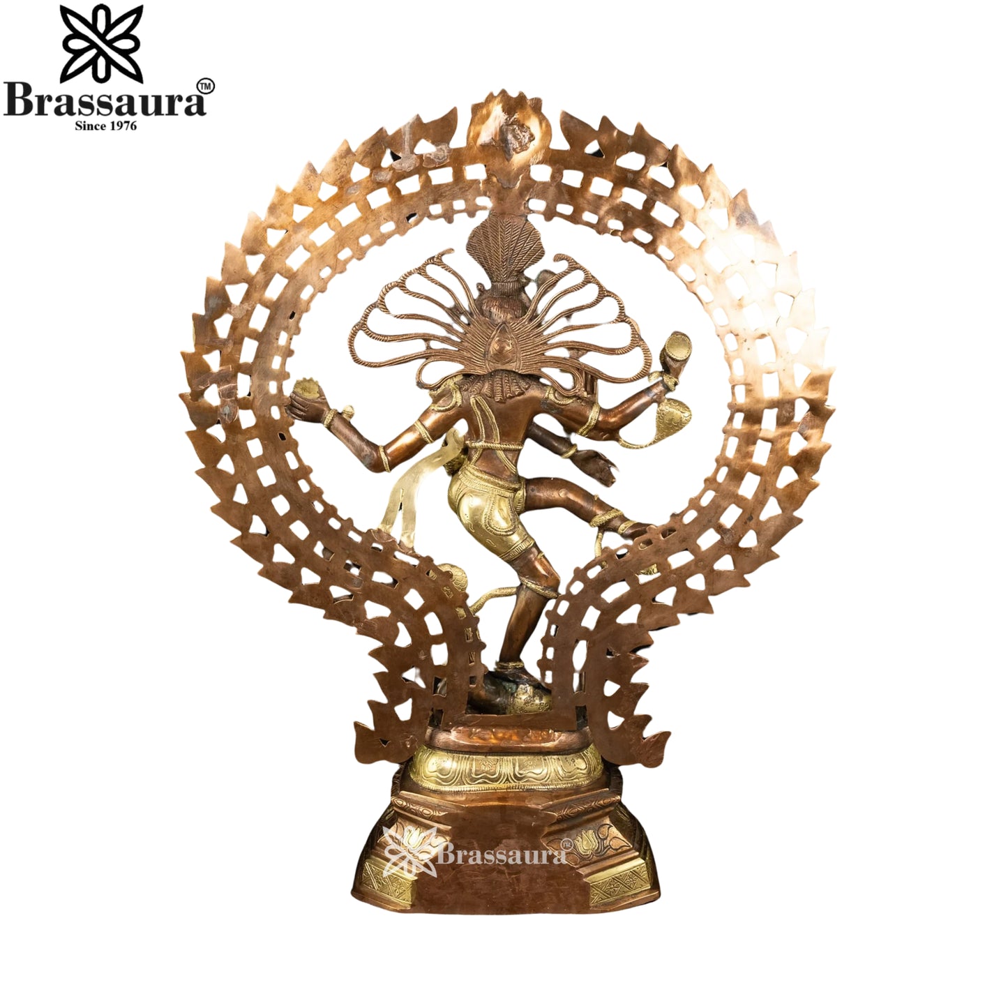 Brass Vintage Gold Dancing Natraj Statue Weight 22 Kg And Height 30 Inch