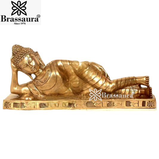 Brass Relaxing Buddha Weight 18 Kg & Height 12 inch