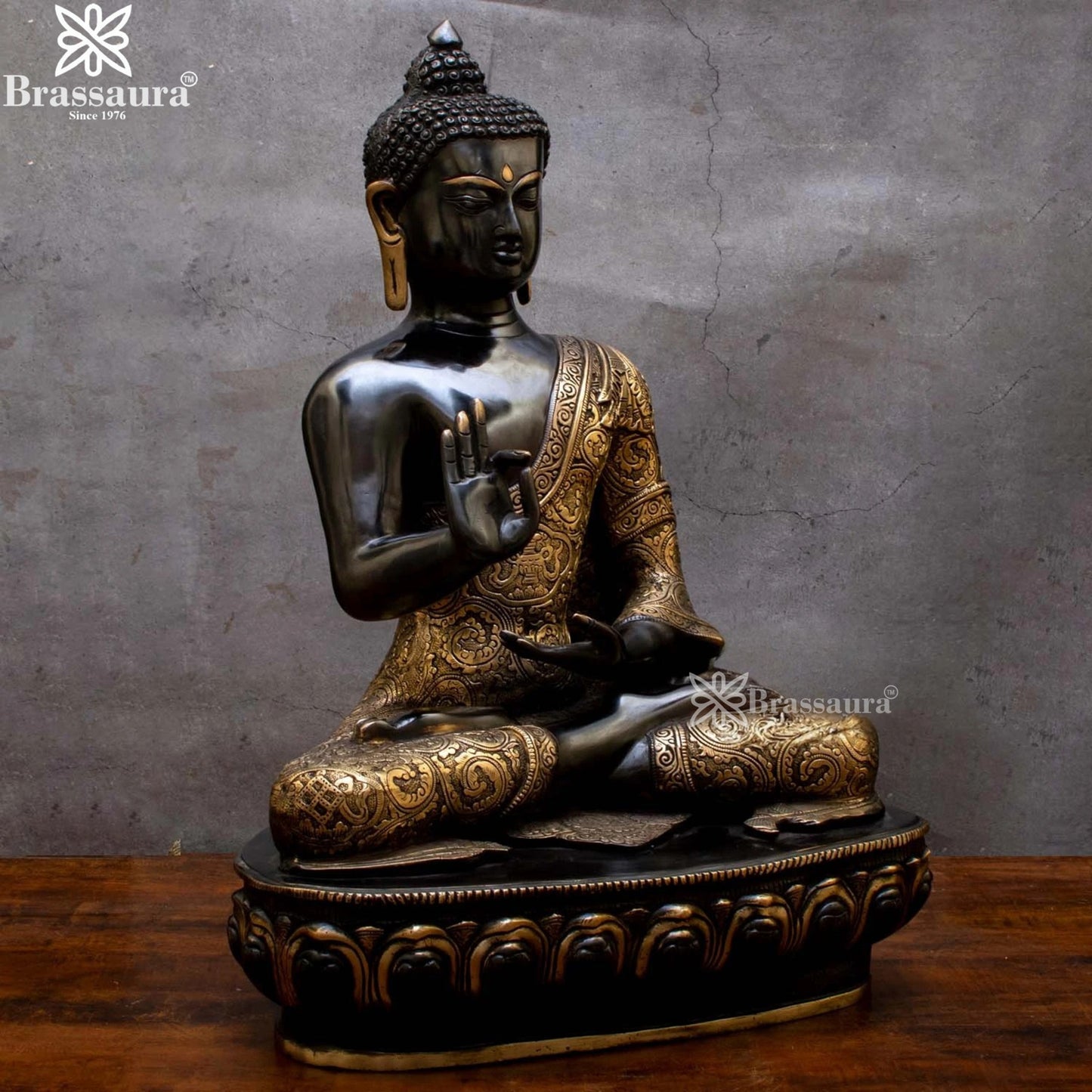 Brass Blessing Multicolored Buddha Weight 23 kg & Height 22.5 Inch