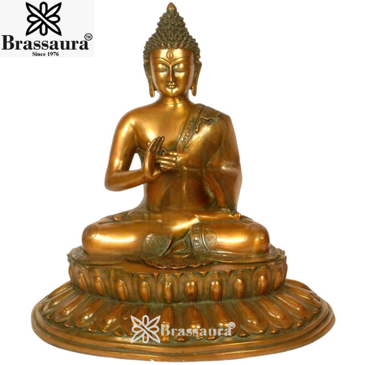 Brass Buddha Weight 18 Kg & Height 22.8 inch