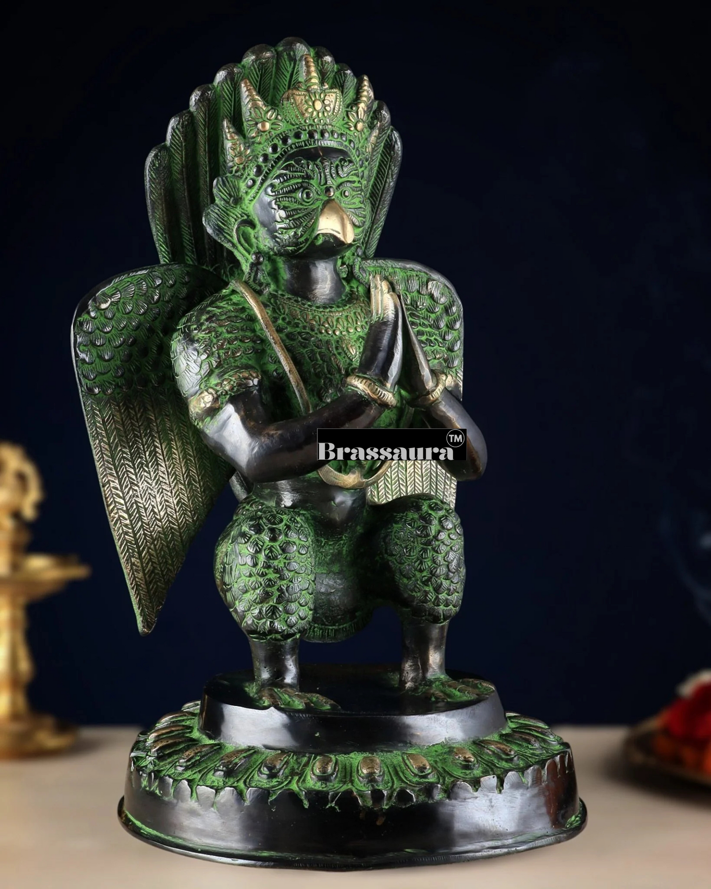 Black & Green Antique Brass Idol – Height 17 Inches, Weight 12.7 Kgs