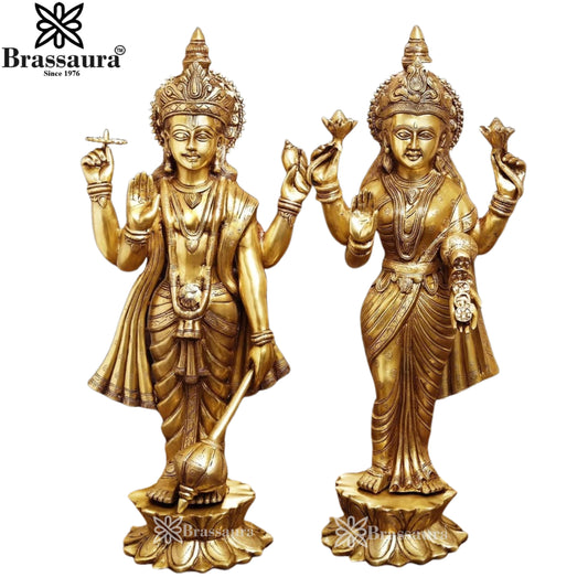 Brass Super fine Vishnu Laxmi Statue Weight 40 Kg And Height 30 Inch
