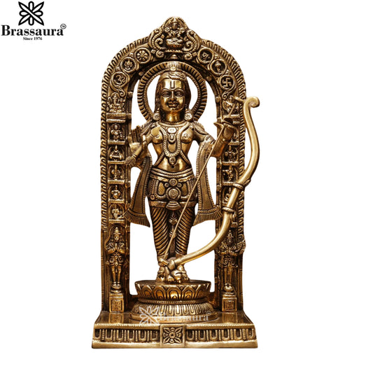 Brassaura™ Brass Ram Lalla – Height 12 Inches & Weight 4.2 Kgs | Temple & Pooja Décor