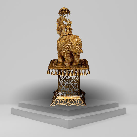 Brass Royal Gold Radha Krishna (nari Kunjar) Murti Weight 19.4 Kg And Height 22 Inch