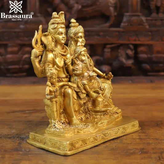 Brass Lord Shiv Parivaar Statue Weight 5.18 Kg And Height 10 Inch