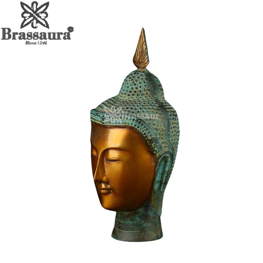 Brass Head Buddha Weight 3.7 kg & Height 12.5 Inch