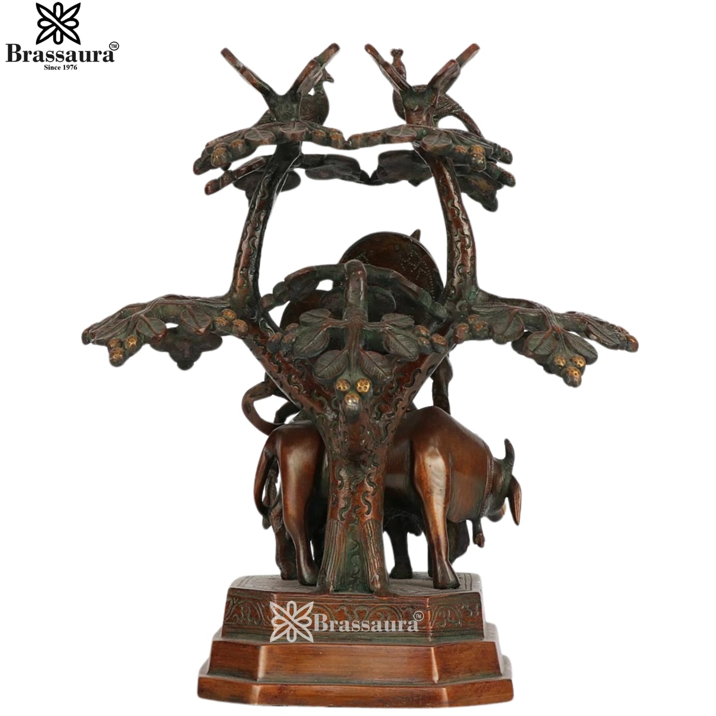 Brass Antique Radha Krishna Statue Weight 5.6 Kg And Height 13 Inch