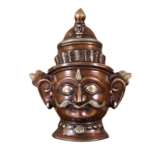 Brass Shiva Mask Statue Weight 1.44 Kg And Height 8.5 Inch
