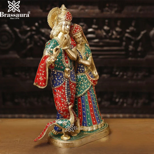 Brass Radha Krishna Murti Weight 20.27 Kg And Height 23 Inch