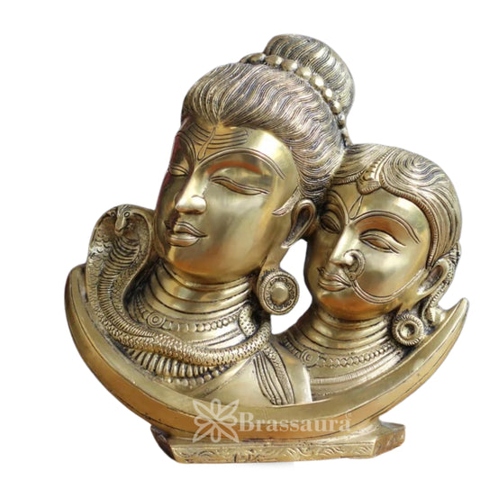 Brass Shiva & Parvati Statue Weight 4.6 Kg And Height 9.5 Inch