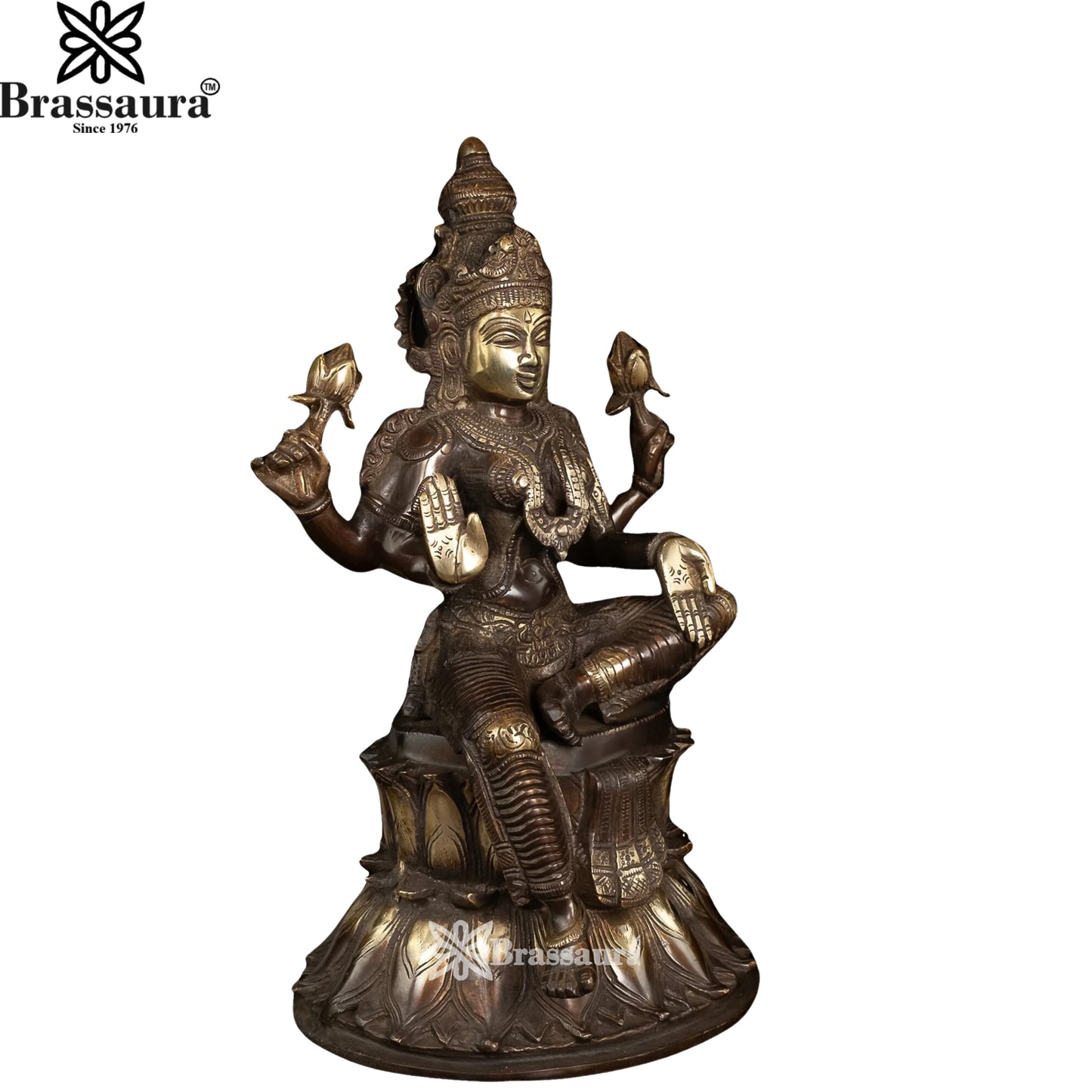 Brass Lakshmi Murti Weight 7.7 Kg And Height 14 Inch