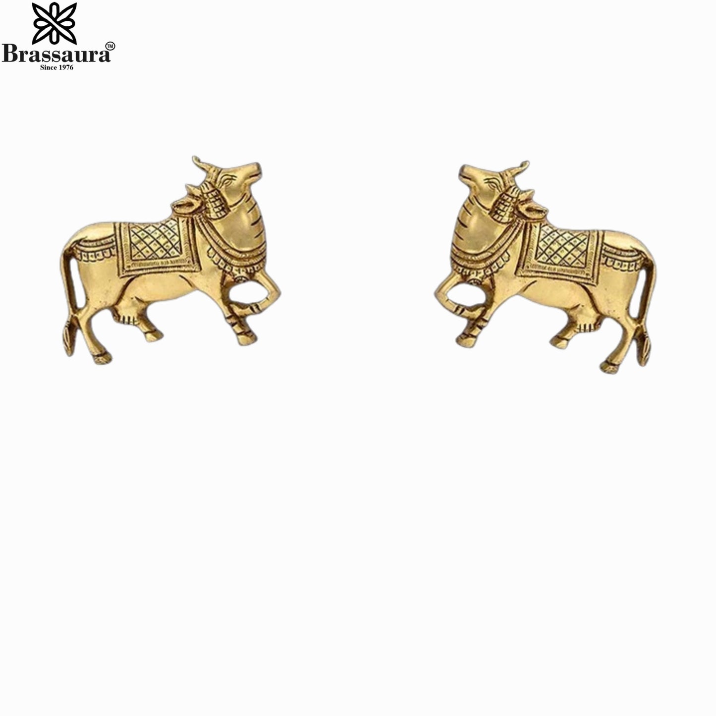 Brass Nandi For Home Décor And Gift Items Weight 1.58 kg Height 4.7 Inch