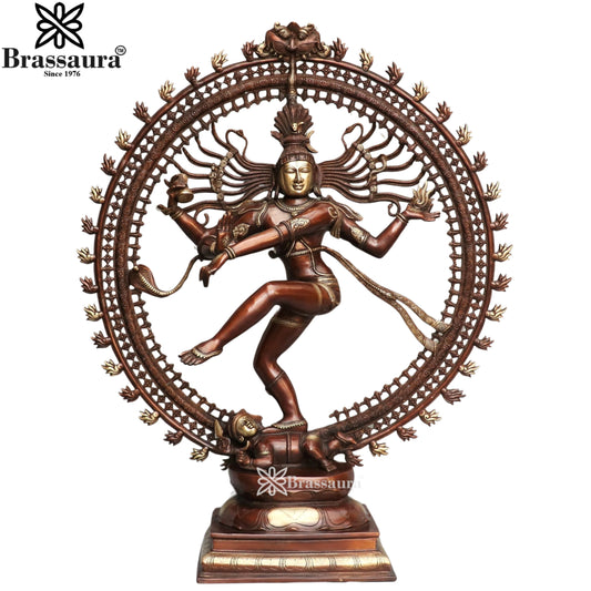 Brass Antique Dancing Natraj Statue Weight 34 Kg And Height 37 Inch