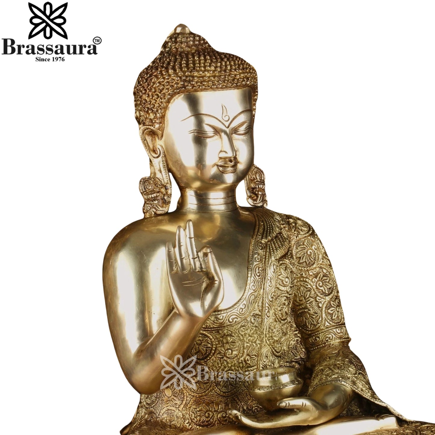Brass Blessing Tree Buddha Weight 27.3 kg & Height 30 Inch