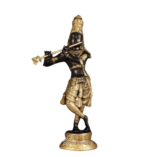 Brass Krishna Murti Weight 10 Kg And Height 23 Inch