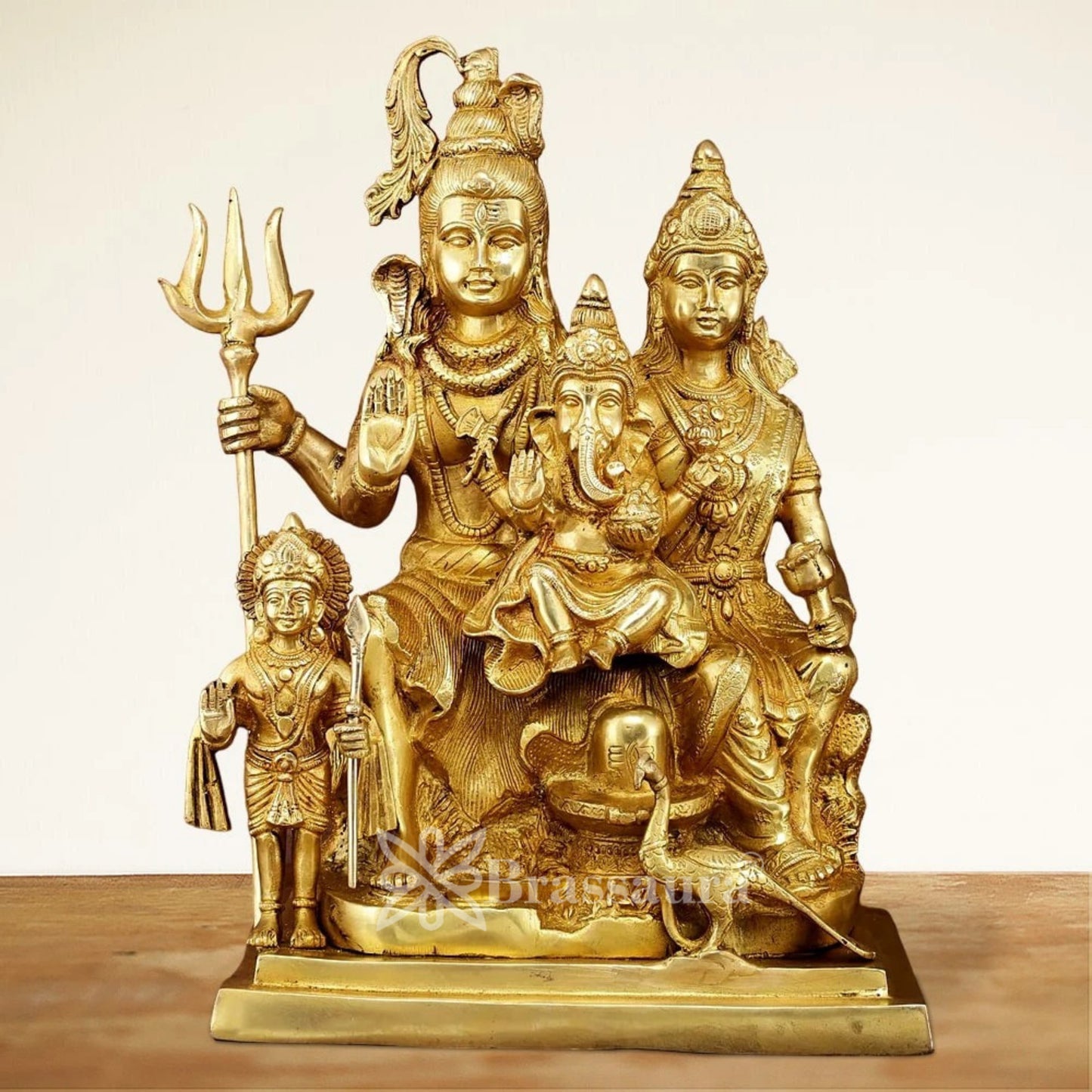 Brass Lord Shiv With Family Statue Weight 16 Kg And Height 15 Inch