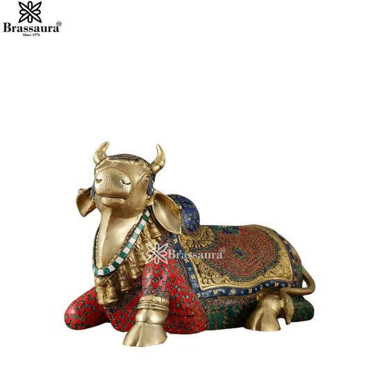 Brass Nandhi cow For Home And Décor And Gift Items Weight 18 kg Height 15 Inch
