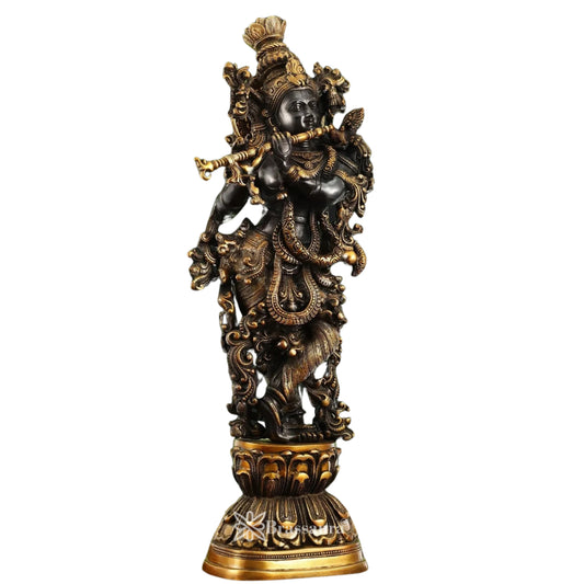 Brass Krishna Murti Weight 20 Kg And Height 29 Inch
