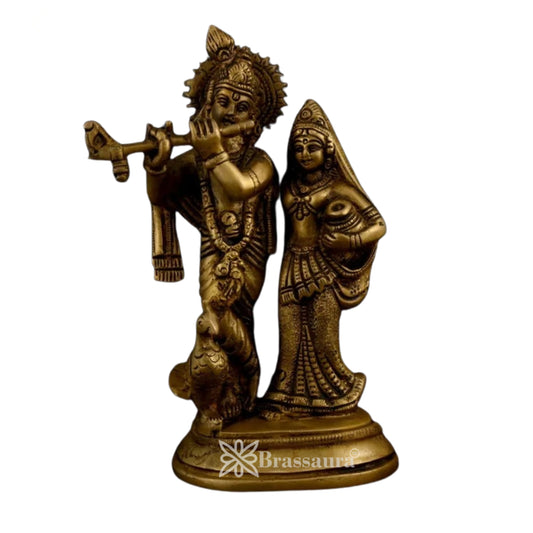 Brass Radha Krishna Murti Weight .782 Kg And Height 15 Inch