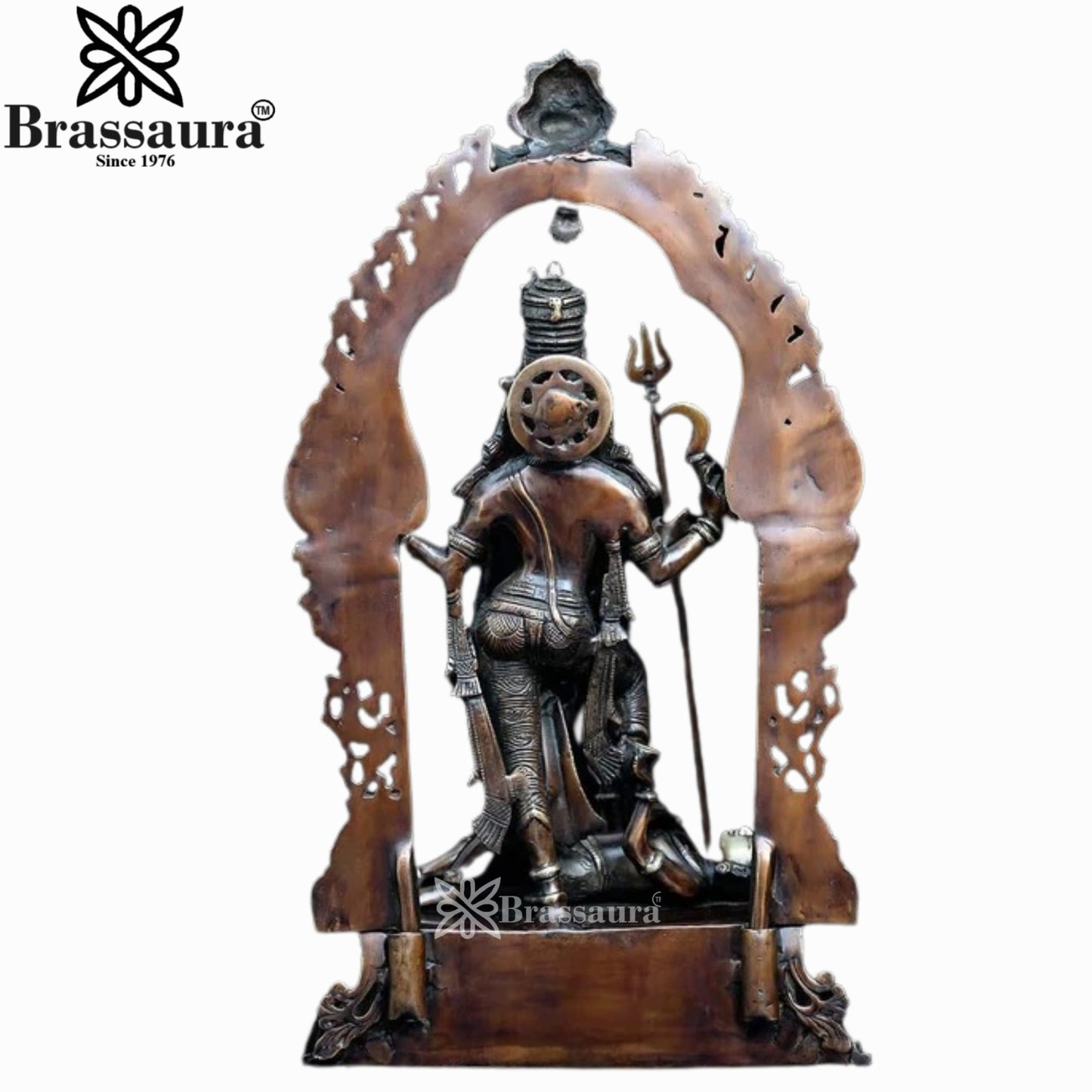 Brass Kali Ma With KirtiMukha Statue Weight 15.88 Kg And Height 21.5 Inch