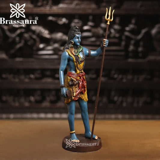 Brassaura™ Brass Lord Shiva Statue – Height 19 Inches & Weight 5.96 Kg | Devotional Home Décor