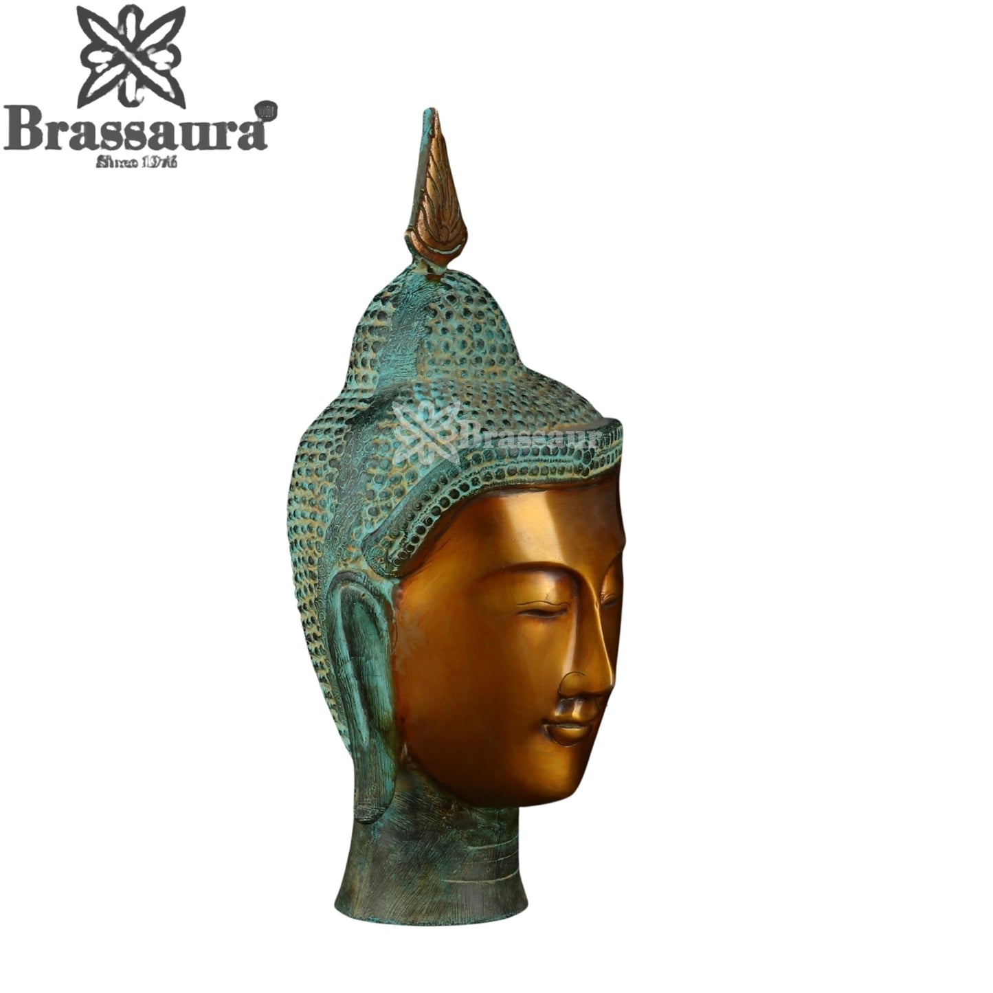 Brass Head Buddha Weight 3.7 kg & Height 12.5 Inch