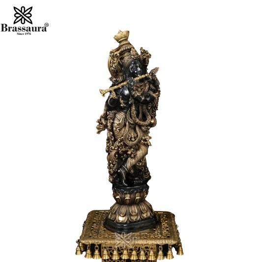 Brass Krishna Murti Weight 20.3 Kg And Height 29.5 Inch