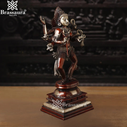 Brassaura™ Artistic Brass Kali Maa Idol – Height 23.5 Inches & Weight 13.23 Kgs | Home & Temple Décor