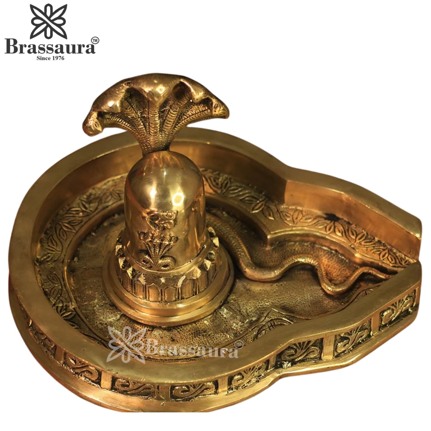 Brass Shivling With Naagraaj Statue Weight 6 Kg And Height 8 Inch