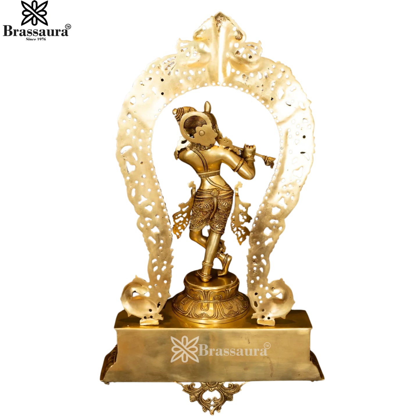 Brass Royal Gold Krishna Murti Weight 20 Kg And Height 30.5 Inch