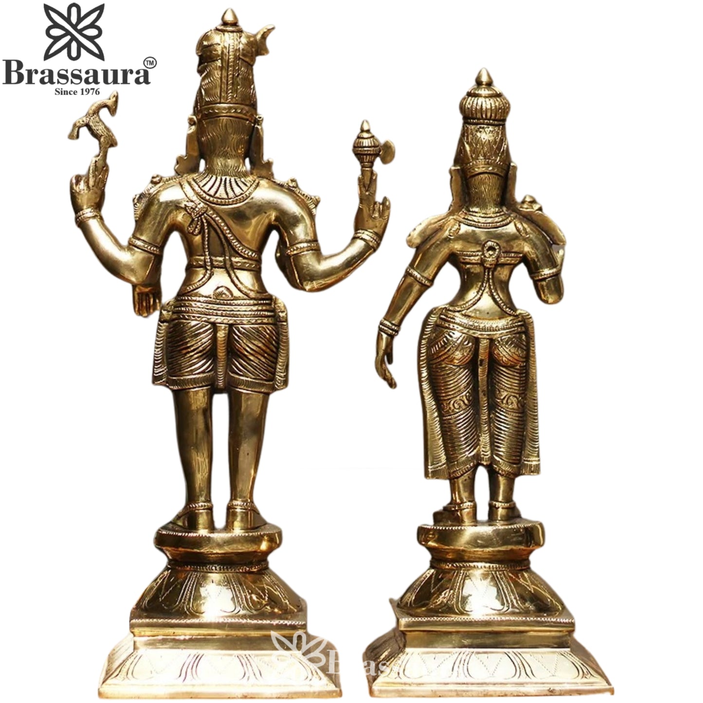 Brass Lord Shiv & Parvati Statue Weight 14 Kg And Height 8 Inch