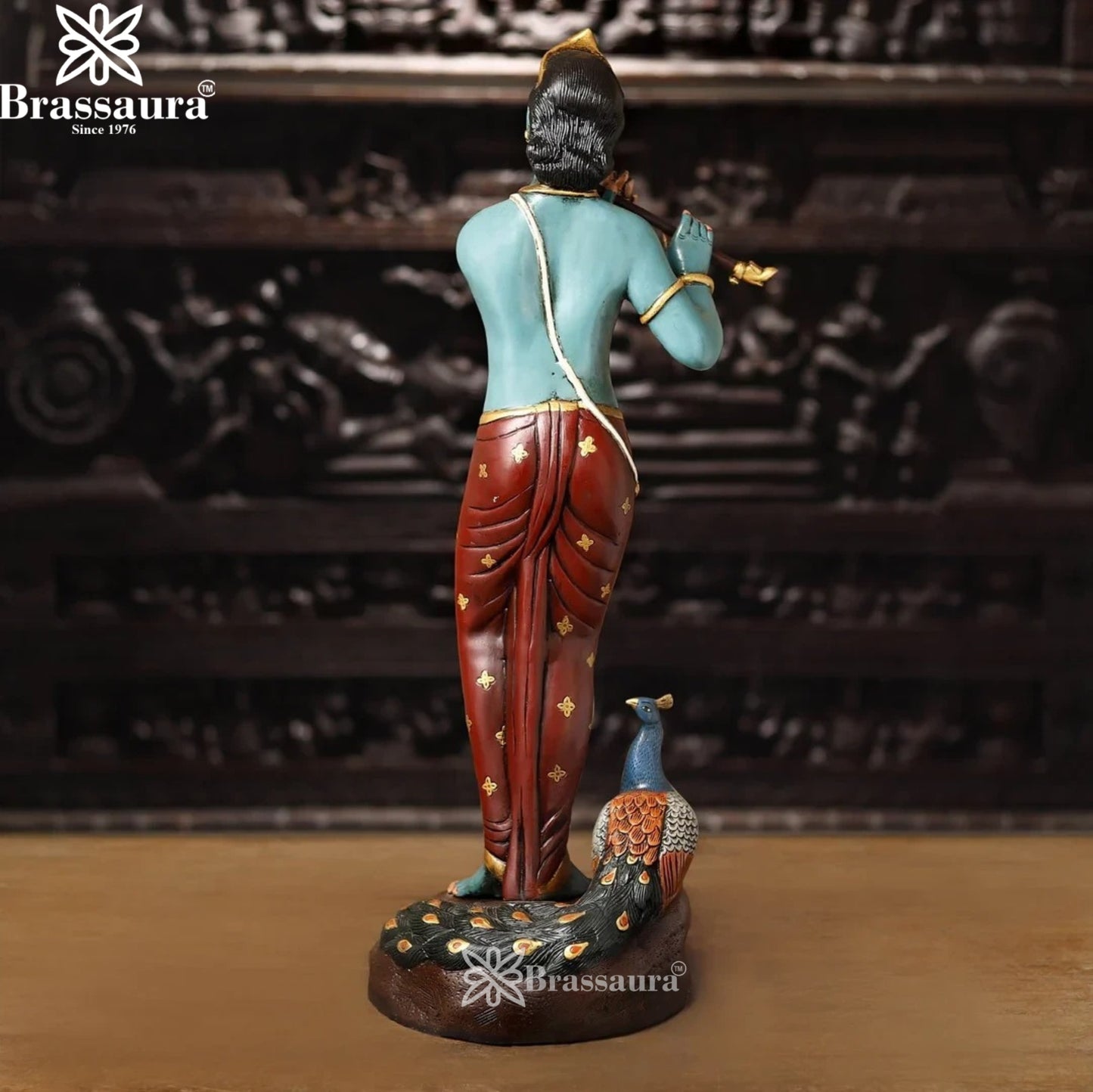Brass Krishna Murti Weight 15.63 Kg And Height 29 Inch