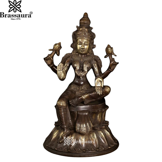 Brass Lakshmi Murti Weight 7.7 Kg And Height 14 Inch