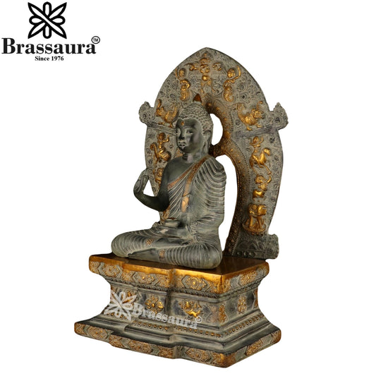 Brass Blessing Buddha Weight 25.8 kg & Height 25 Inch
