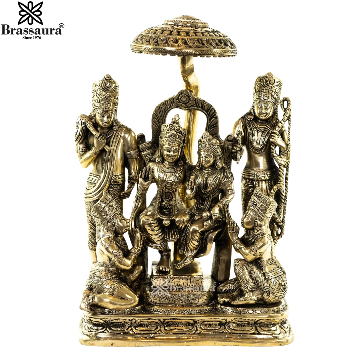 Brass Ram Darbar Statue Weight 12.1 Kg And Height 15.5 Inch