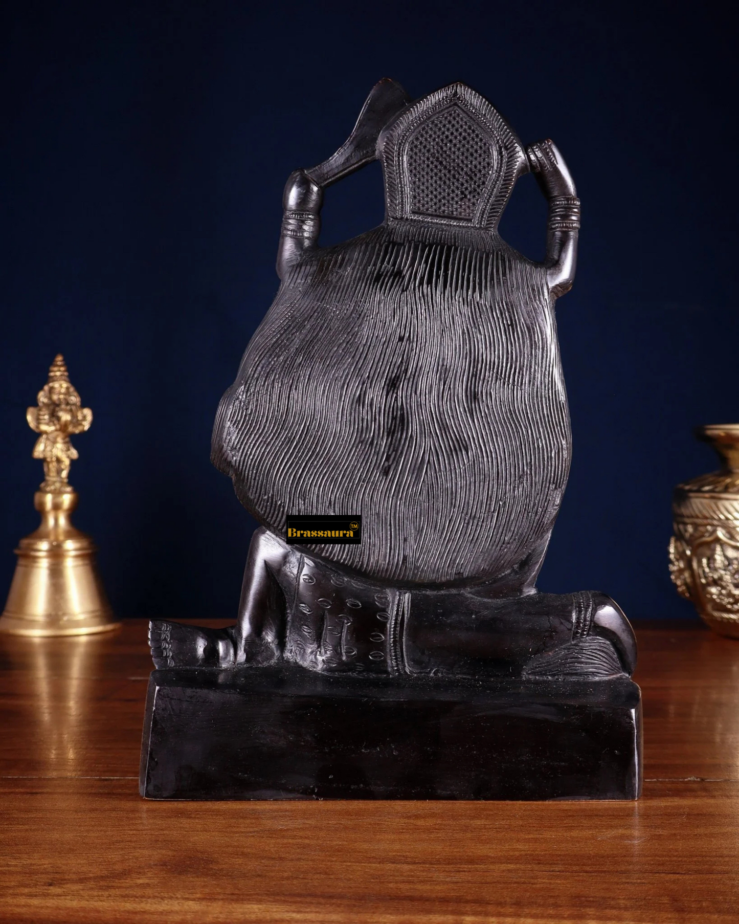 Brassaura™ Black Brass Kali Ma Idol – 3.01kg | 9.5" Height – Fierce Handcrafted Goddess Statue