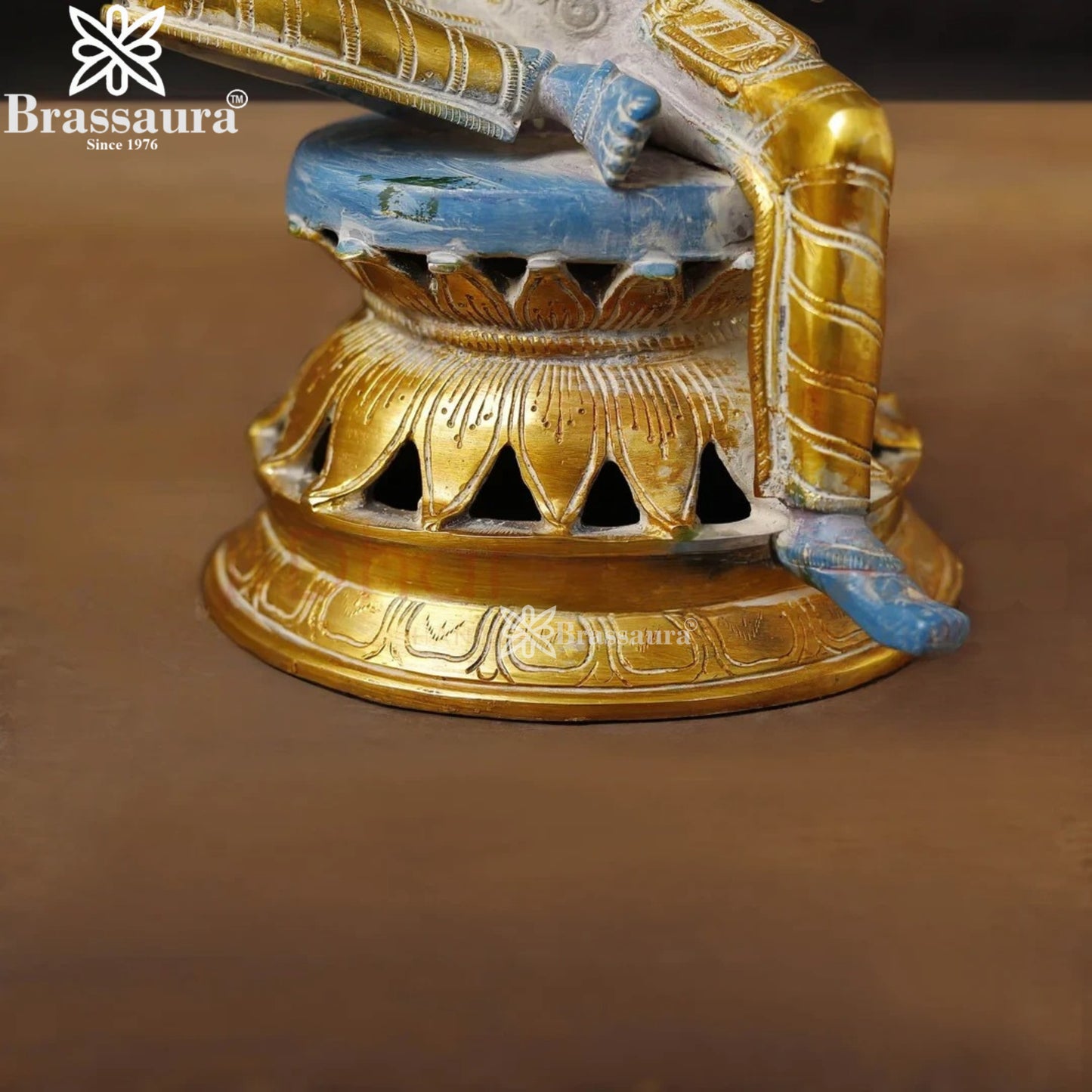 Brassaura™ Devotional Brass Laxmi Murti – Height 12 Inches & Weight 4.16 Kgs | Temple Statue