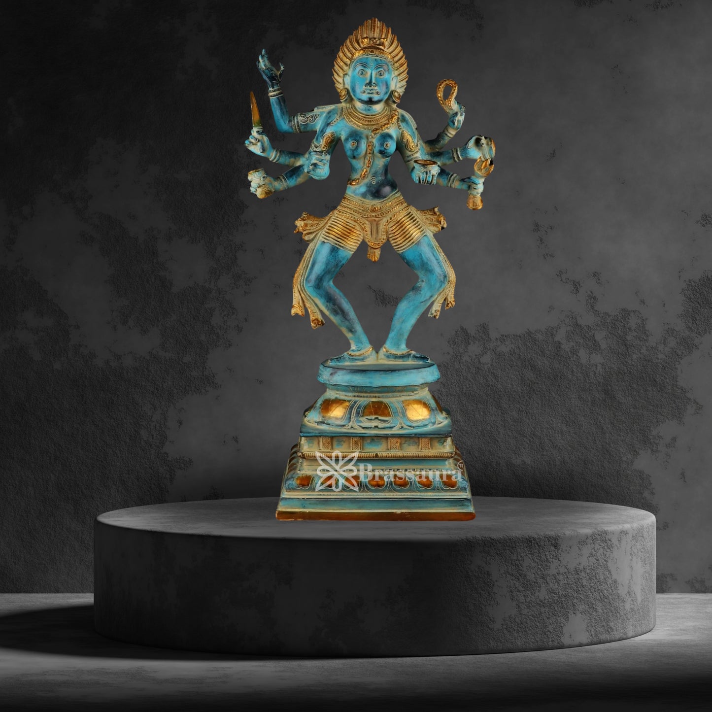Brassaura™ Brass Bhairava Kali Maa Murti – Height 23.5 Inches & Weight 14 Kgs | Spiritual Hindu Idol