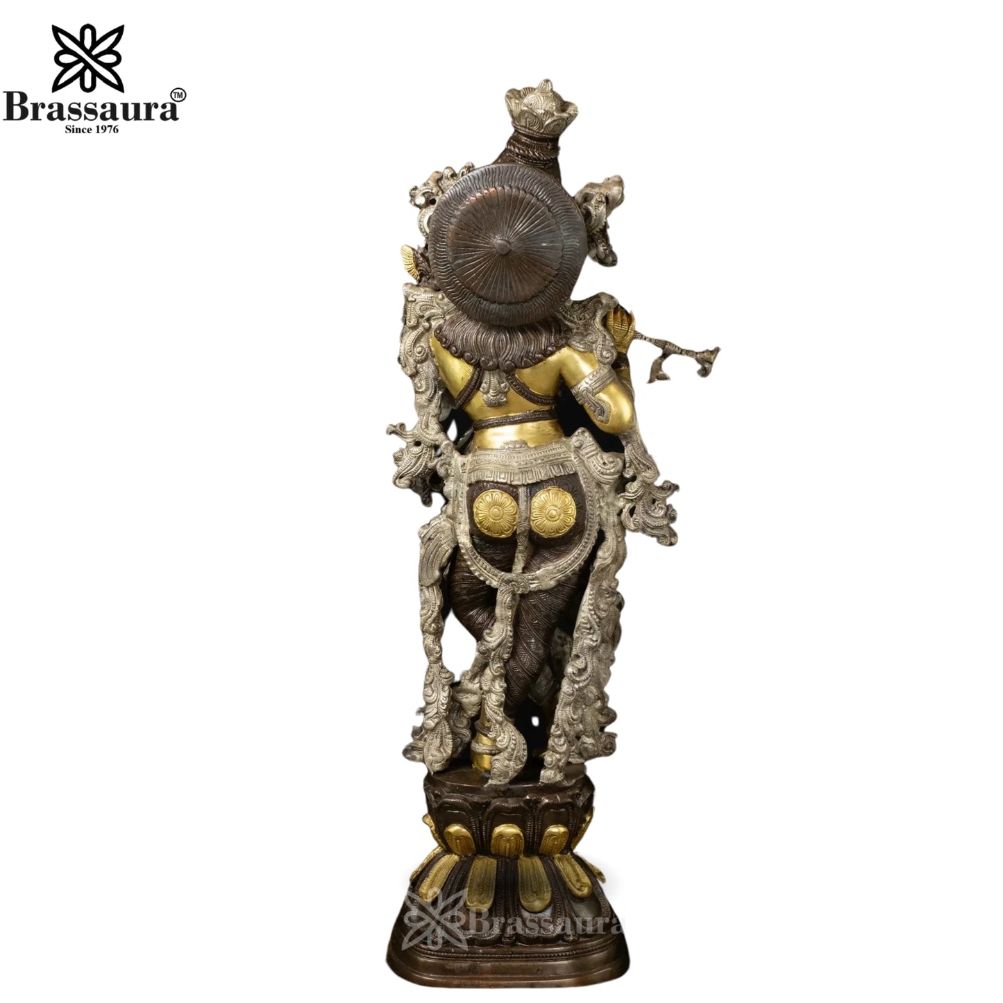 Brass Krishna Murti Weight 15 Kg And Height 29.5 Inch
