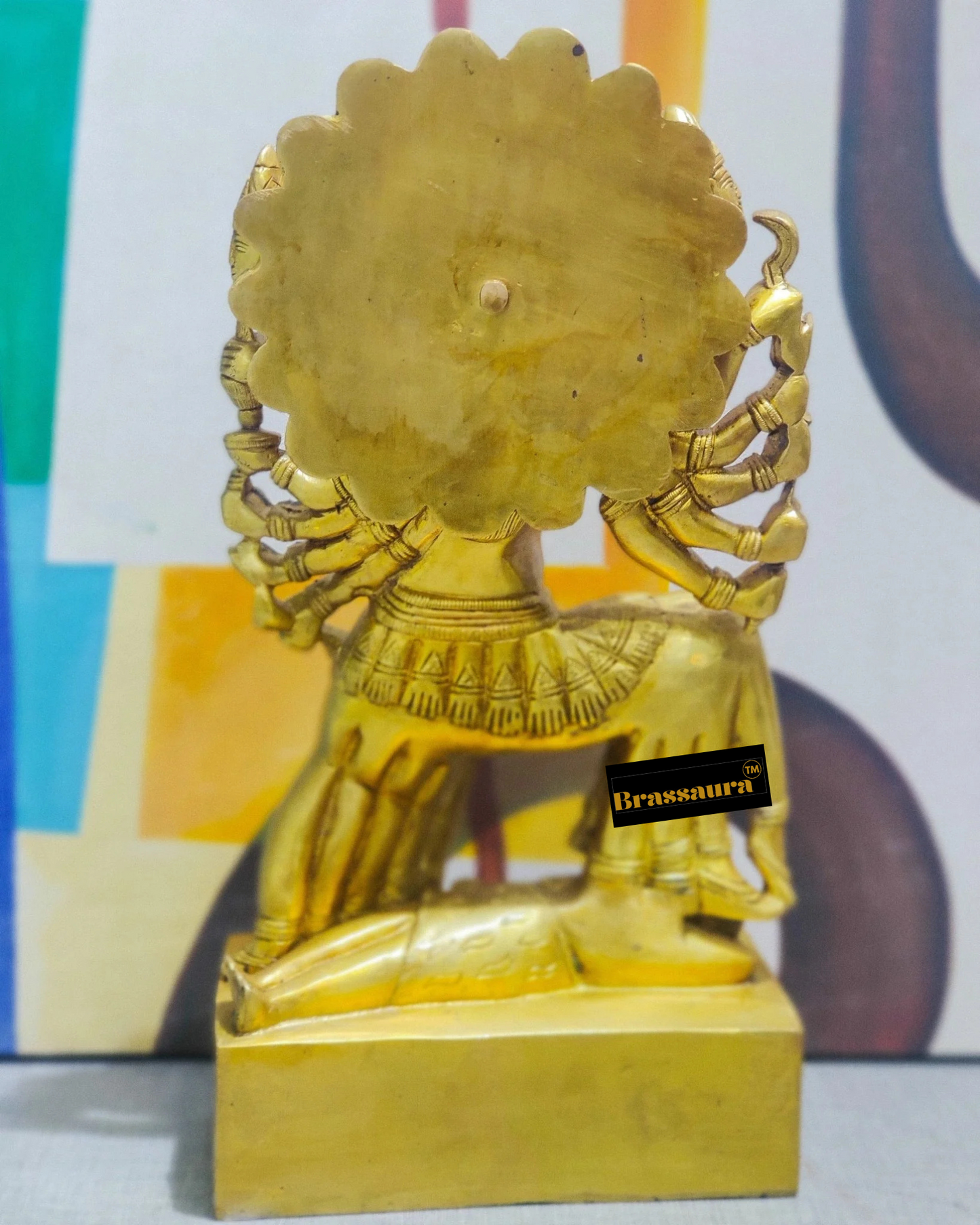 Brassaura™ Mahakali Brass Statue Idol – 10kg | 15" Height – Handcrafted