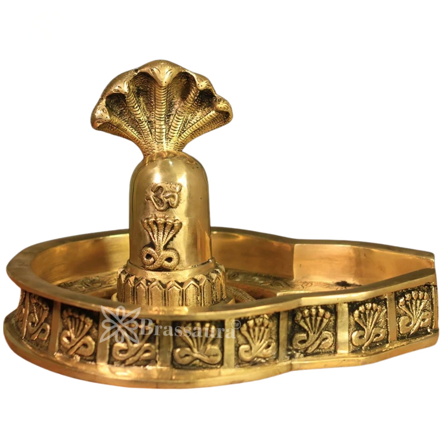 Brass Shivling With Naagraaj Statue Weight 6 Kg And Height 8 Inch