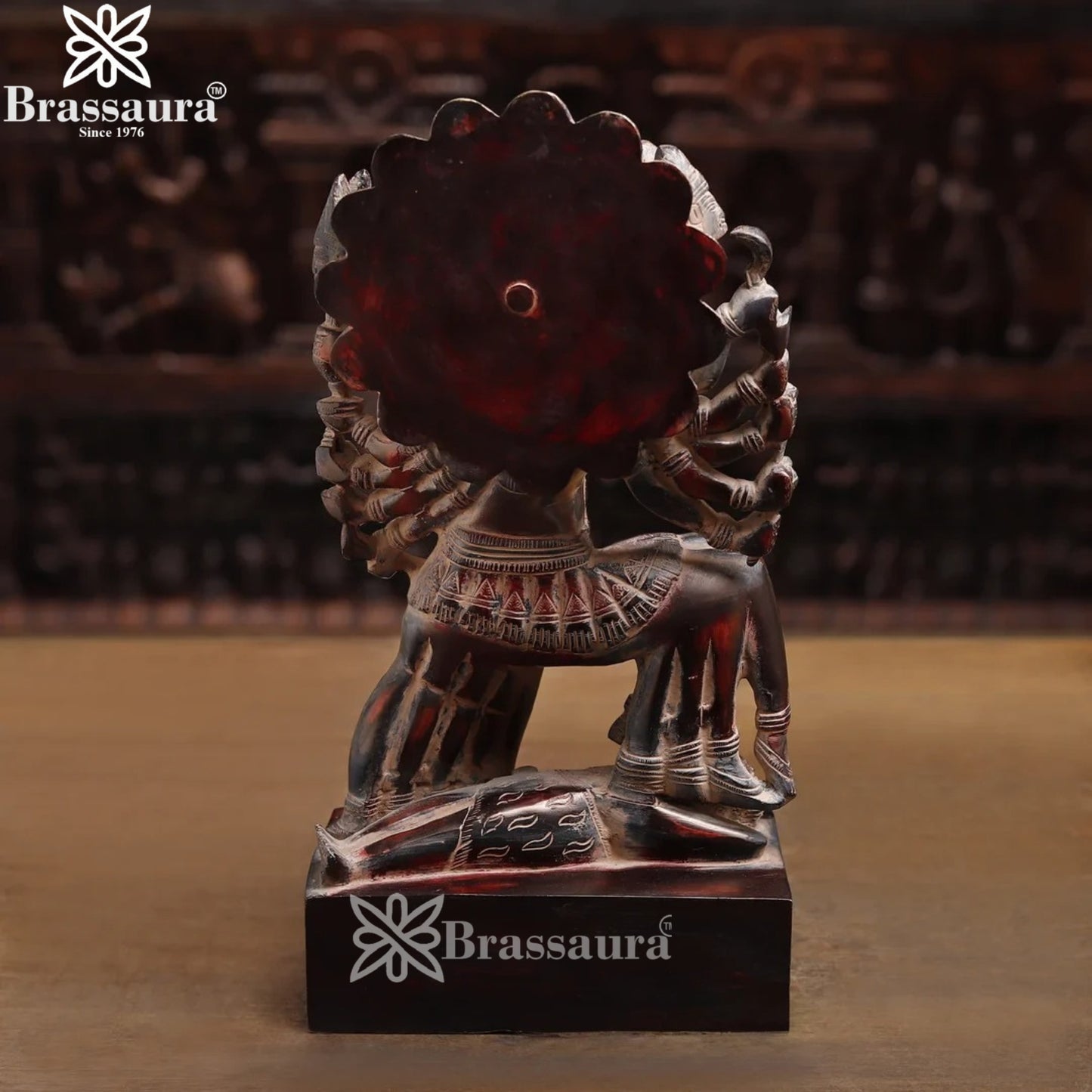 Brassaura™ Artistic Brass 10 Leg Kali Maa Murti – Height 15 Inches & Weight 8.420 Kgs | Spiritual Home Accent