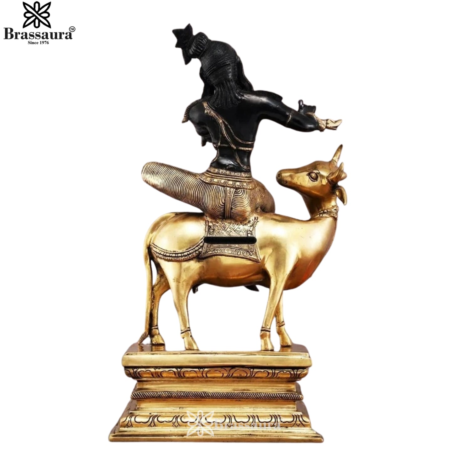 Brass Cow Krishna Murti Weight 15 Kg And Height 21 Inch