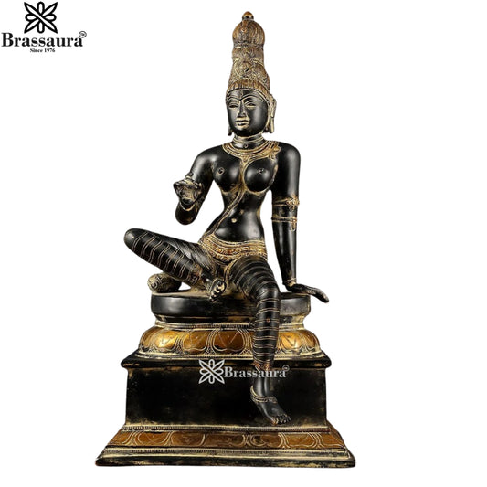 Brass Parvati Statue Weight 14.5 Kg And Height 20.5 Inch