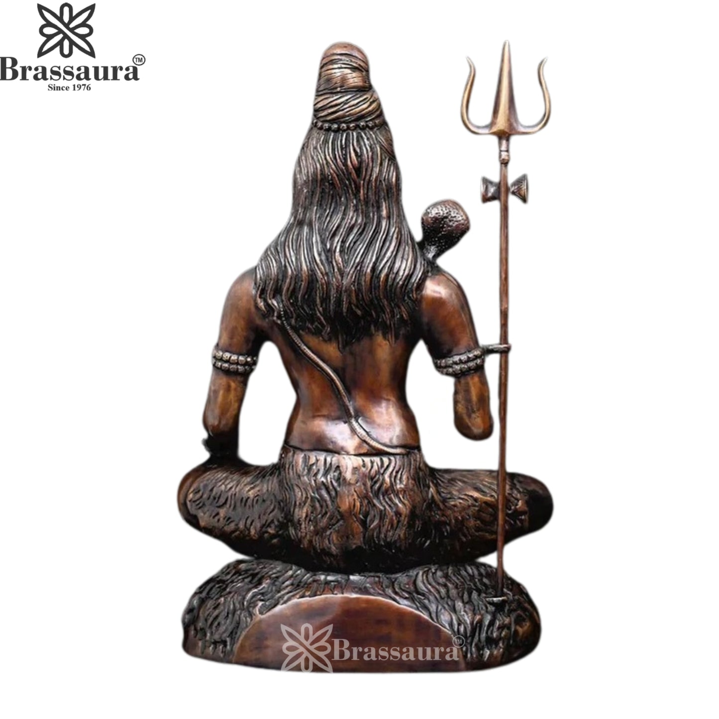 Brassaura™ Brass Lord Shiva Murti – Height 22.5 Inches & Weight 16 Kgs | Puja Idol for Temple & Gifting